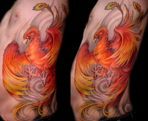 Mathew Clarke - Color Phoenix tattoo. 